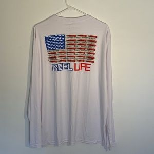 Reel Life “American Flag” long sleeve shirt UPF 50+  X-Large NWT🦈